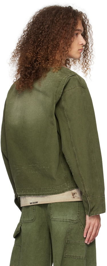 Bunda We11done We11done Distressed Denim Jacket Zelené | WD-DJ0-24-381-U-KK, 2