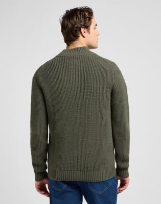 Sveter Lee Relaxed Half Zip Knit Sweater Zelené | 112370539, 0