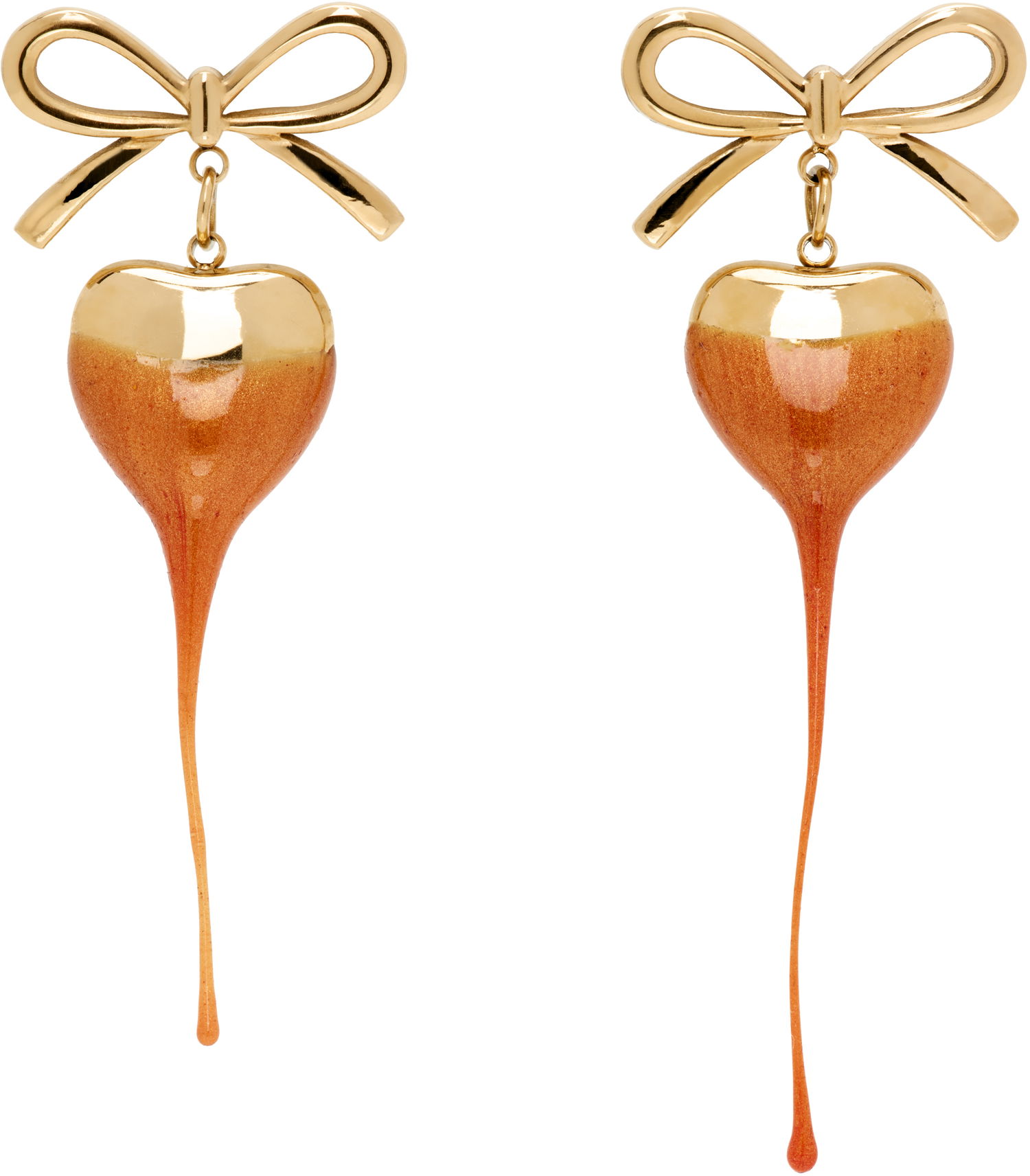 Náušnice Ottolinger Ottolinger Bow Heart Drop Earrings Oranžová | 12590072501, 0