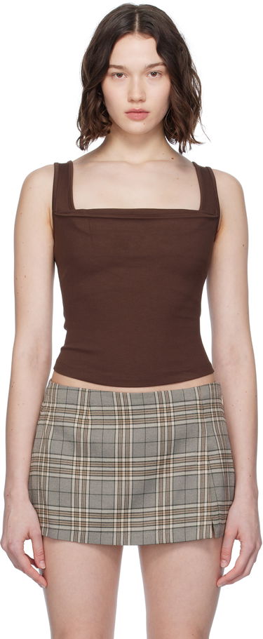 Tielko Miaou Miaou Luna Square Neck Tank Top Hnedá | 7110PONCHO, 0
