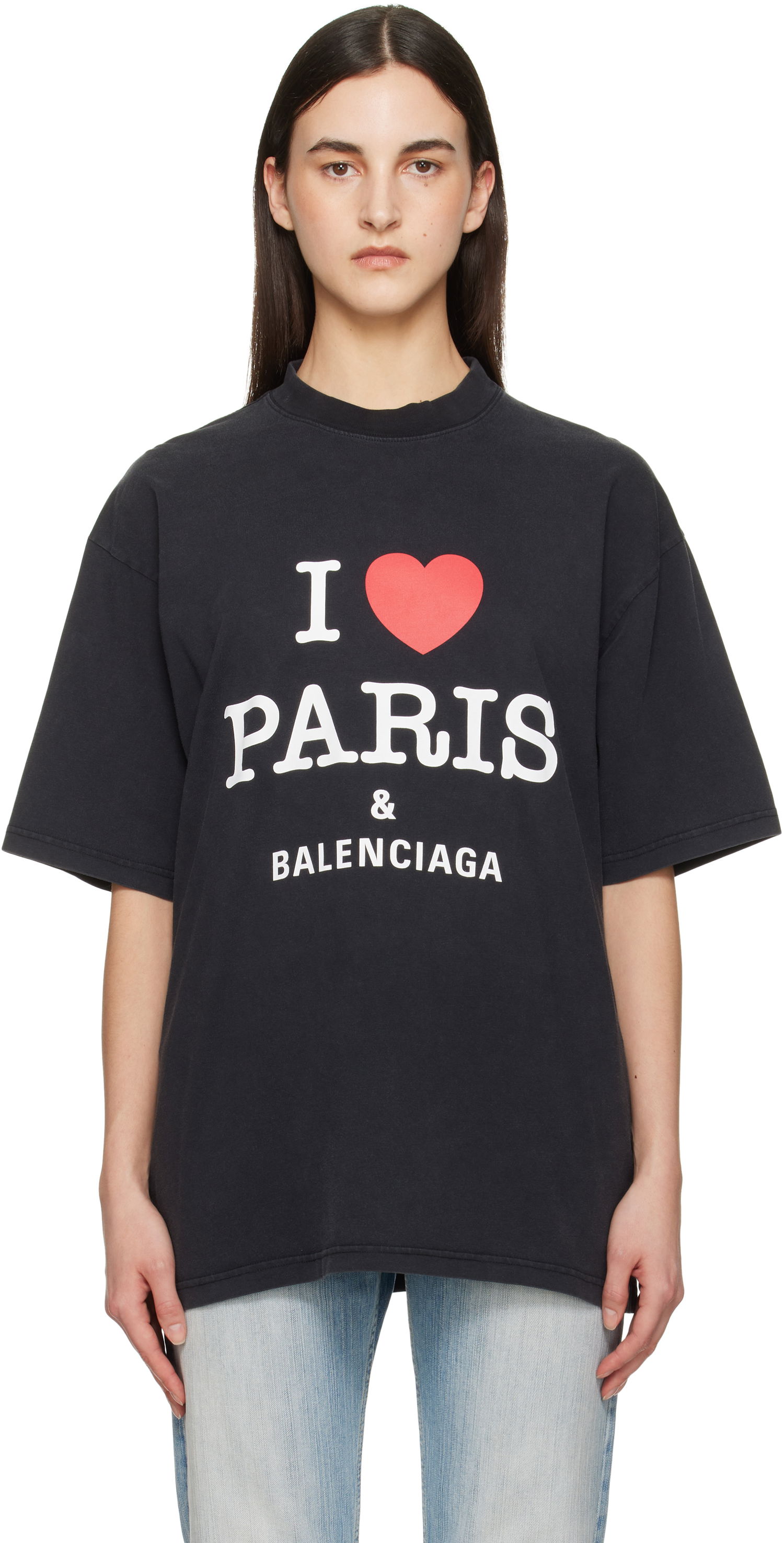Tričko Balenciaga Balenciaga 'I Love Paris' T-Shirt Čierna | 764235 TRVU9, 0