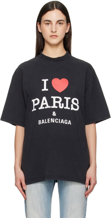 Tričko Balenciaga Balenciaga 'I Love Paris' T-Shirt Čierna | 764235 TRVU9, 0