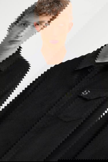 Košeľa Fred Perry Corduroy Shirt Regular Classic Collar Čierna | M1717, 3