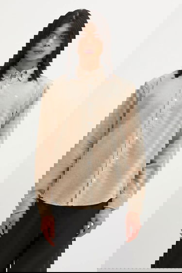 Košeľa Carhartt WIP Madison Corduroy Long-Sleeve Regular Button-Down Shirt Béžová | I029958.0FGXX, 0