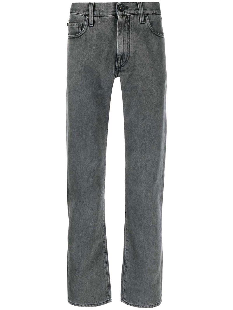 Džínsy Off-White Diag Logo Jeans Šedá | OMYA102C99DEN0021210, 0