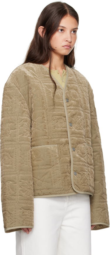 Prešívaná bunda Nanushka Nanushka Adara Quilted Velvet Jacket Béžová | NU24FWJK03166, 1