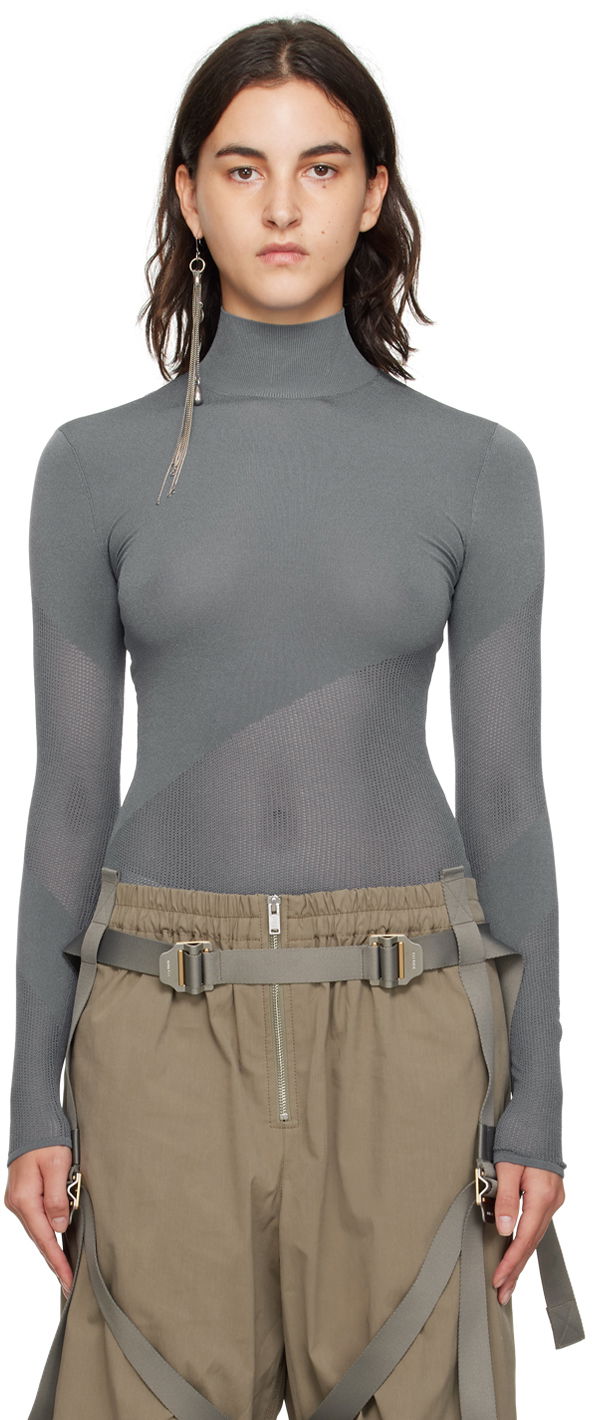 Body Dion Lee Dion Lee Helix Mock Neck Top Šedá | C7229F23, 0