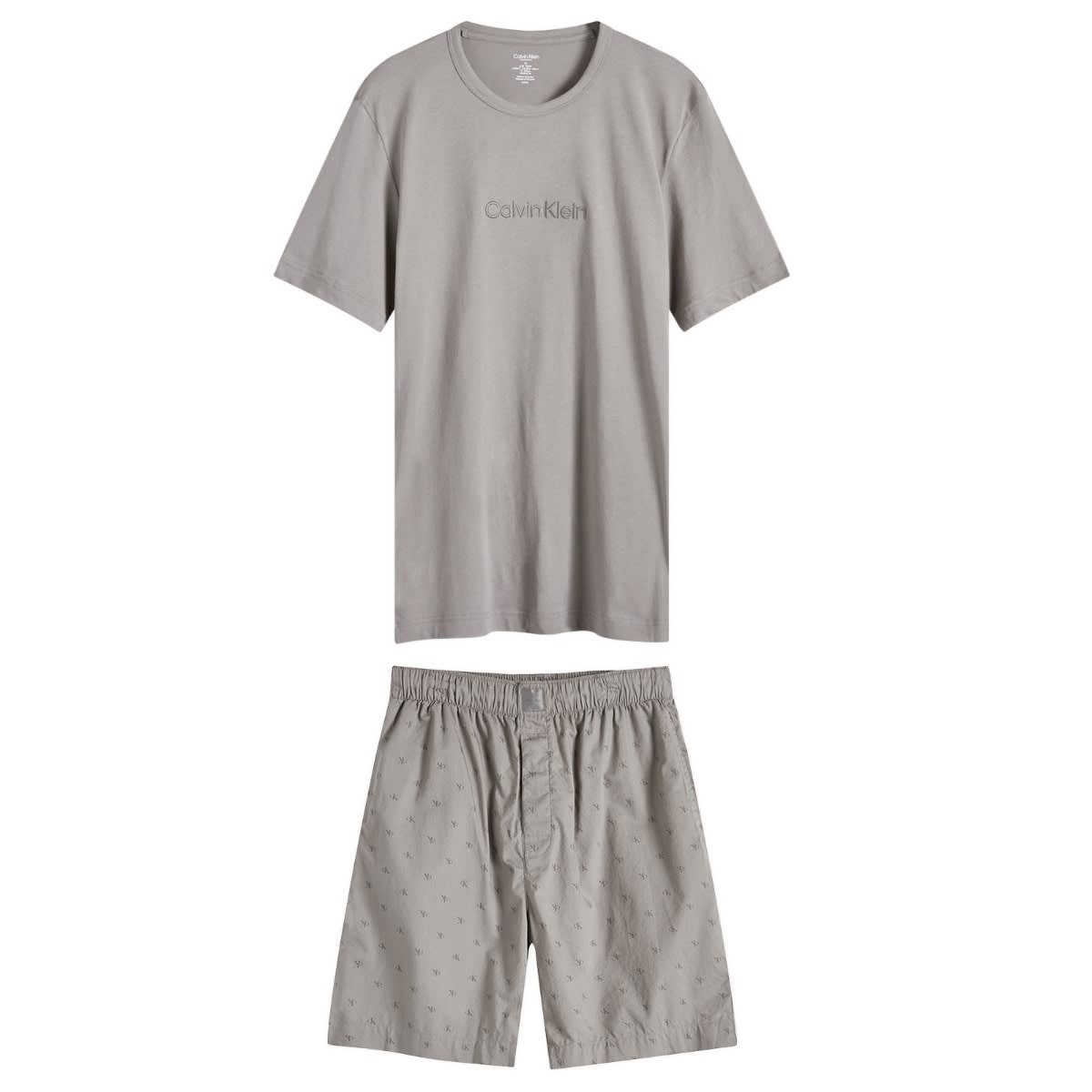 Pyžamo CALVIN KLEIN S/S Lounge Set Šedá | 000NM2752EQ91, 0