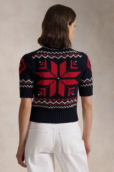 Sveter Polo by Ralph Lauren Wool Blend Mockneck Fair Isle Sweater Navy | 211947919, 1