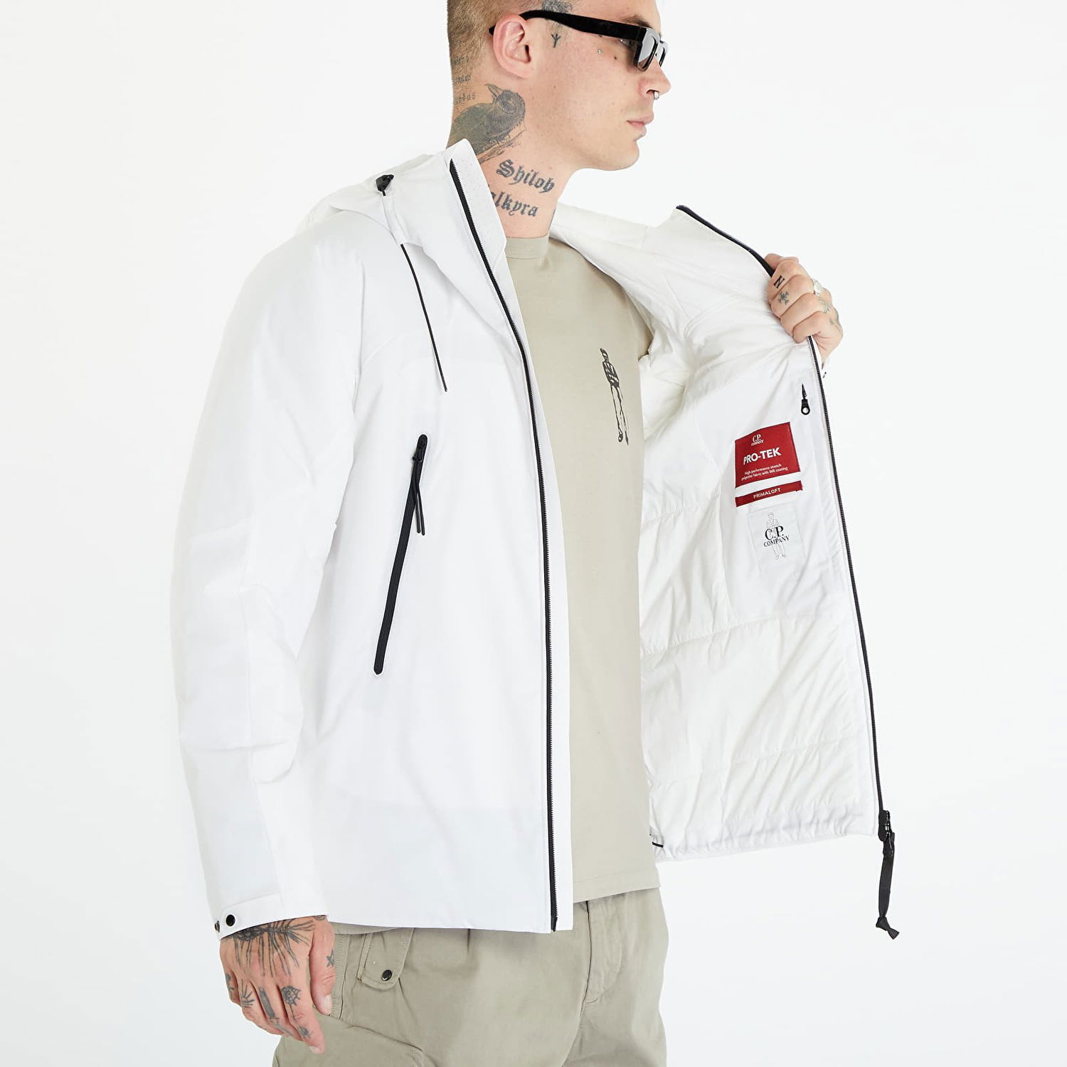 Bunda C.P. Company Pro-Tek Hooded Jacket Gauze White Biela | 15CMOW025A004117A-103, 1