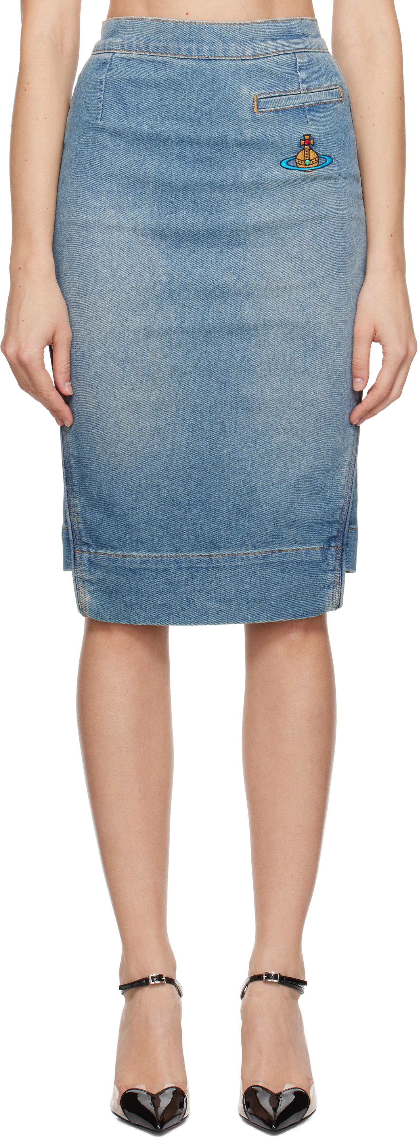 Sukňa Vivienne Westwood Denim Midi Skirt Modrá | 19030019-W010G-, 0