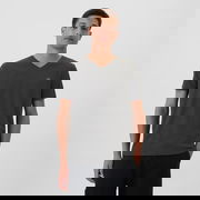 T-shirt Micro Logo Vneck Tee Charcoal Heather M