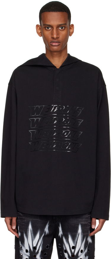 Mikina We11done We11done Embossed-Logo Cotton Henley Čierna | WD-TT1-22-554-U-BK, 0