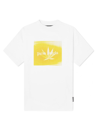 Tričko Palm Angels Leaf Logo Tee Biela | PMAA001S22JER0050118