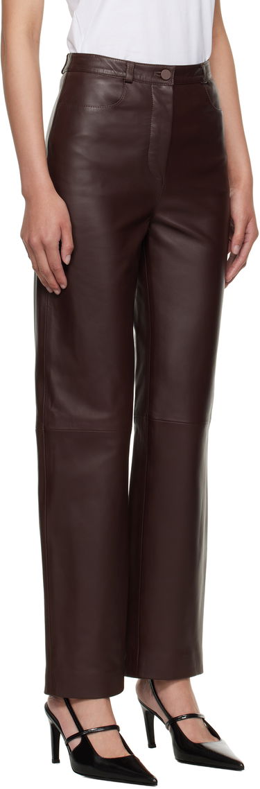 Nohavice Loulou de Saison Cobe Paneled Straight-Leg Leather Pants Čierna | COBE, 4