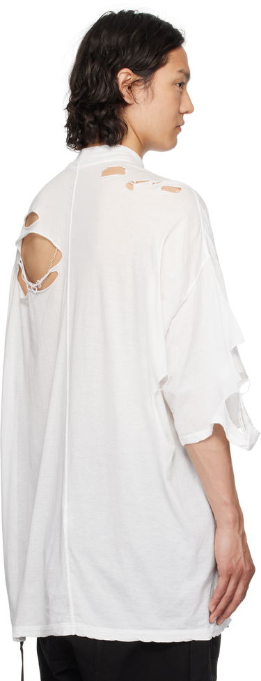 Tričko Rick Owens Rick Owens DRKSHDW Hollywood Tommy Distressed T-Shirt Biela | DU01E3259 BHDSD, 2