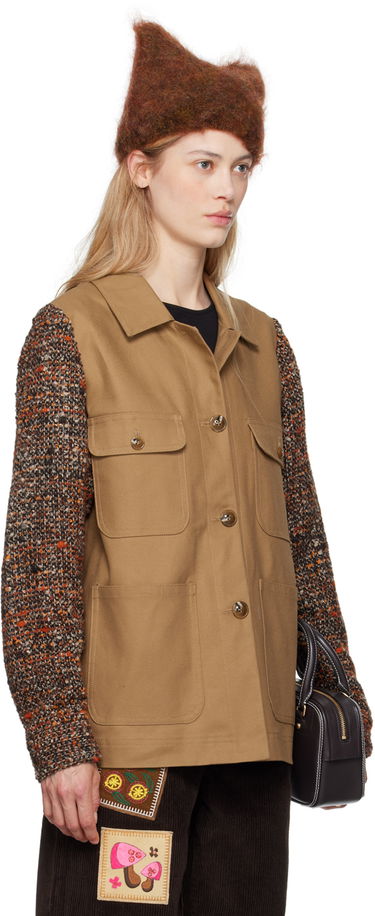 Bunda Anna Sui Brown Patchwork Barn Jacket Hnedá | 624D30, 1