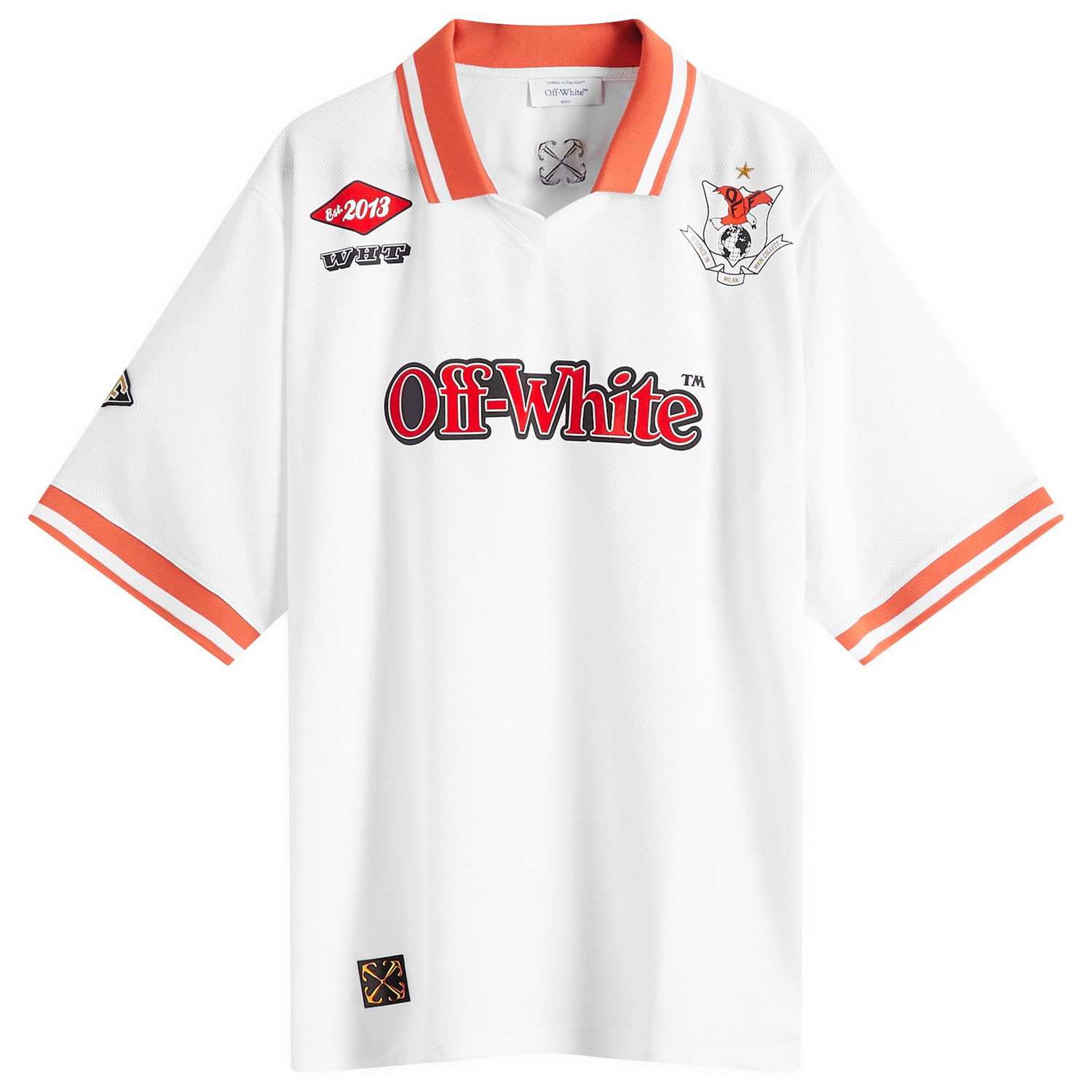 Polo tričko Off-White Off-White Eagle Soccer Short Sleeve Polo Biela | OMAD00CS25JER0020125, 1
