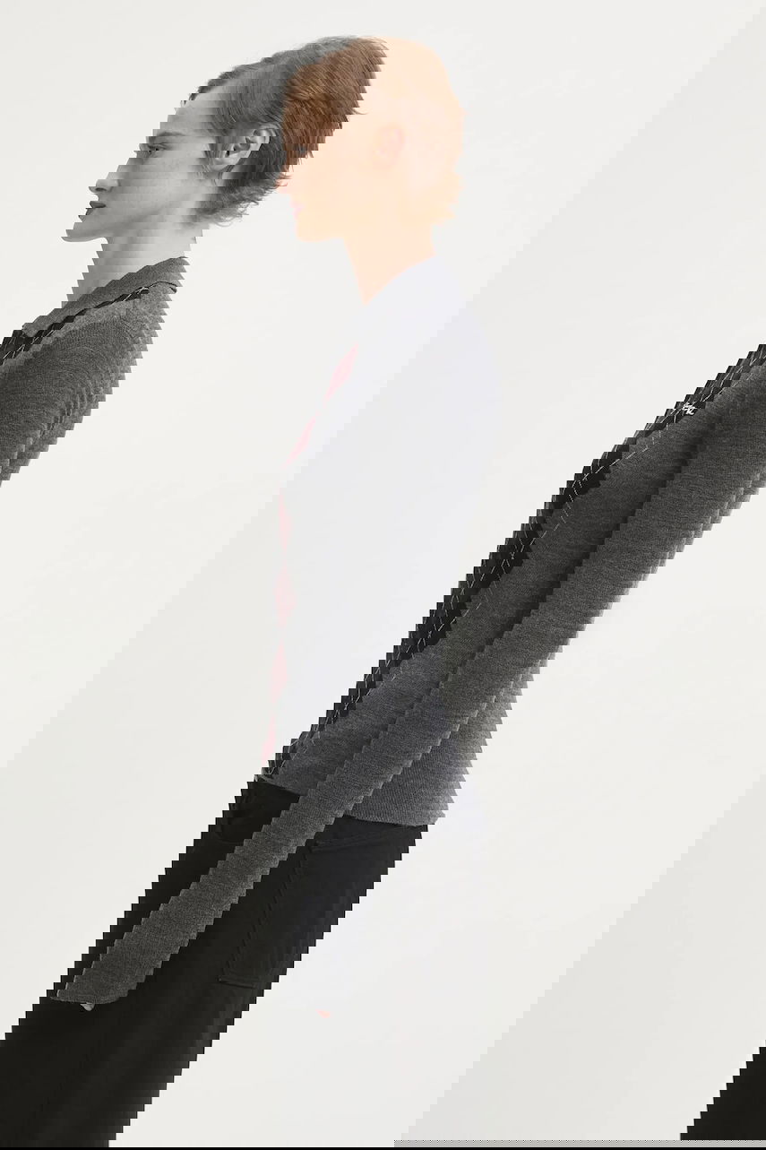 Knitted Argyle Polo Top