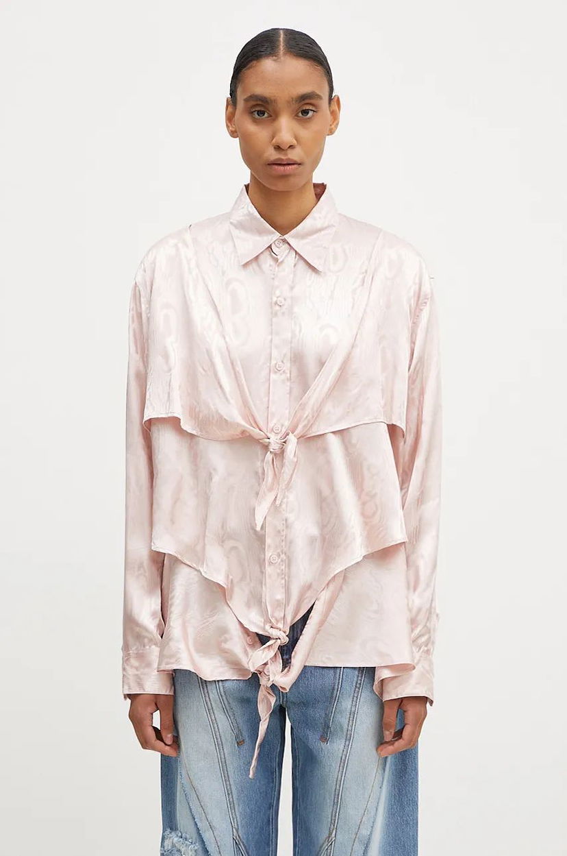 Košeľa Martine Rose Knotted Relaxed Shirt Ružová | 436WS08106