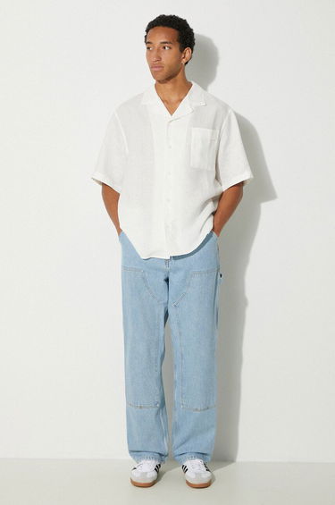 Košeľa PANGAIA Pangaia DNA Linen Camp Collar Relaxed Shirt Biela | 10002046, 1