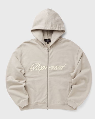 Mikina Represent Clo Represent Script Logo Zip Hoodie Béžová | MLM100025-25, 1