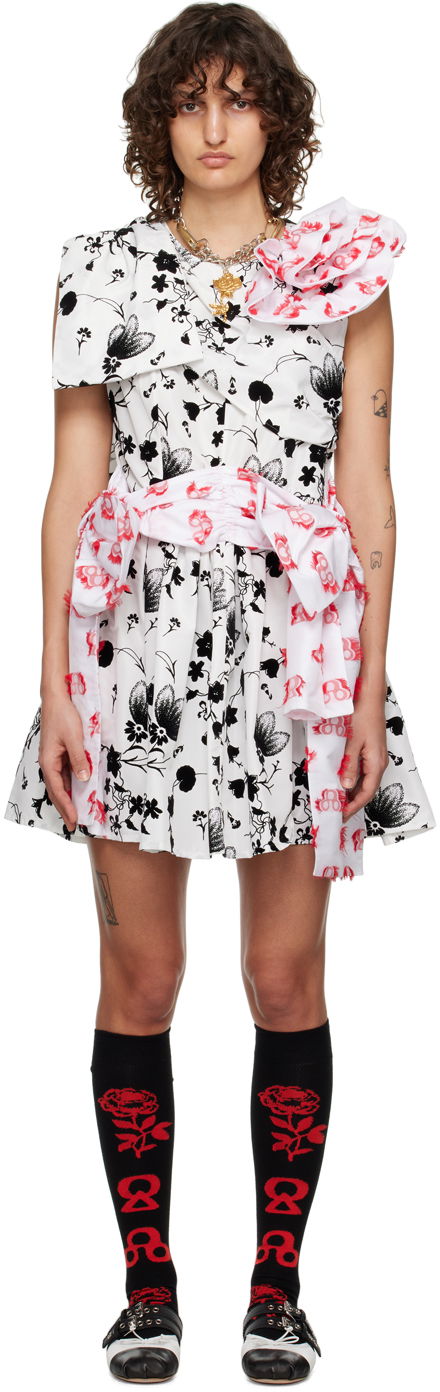 Šaty Chopova Lowena Floral Print Asymmetric Minidress Biela | 1277, 0