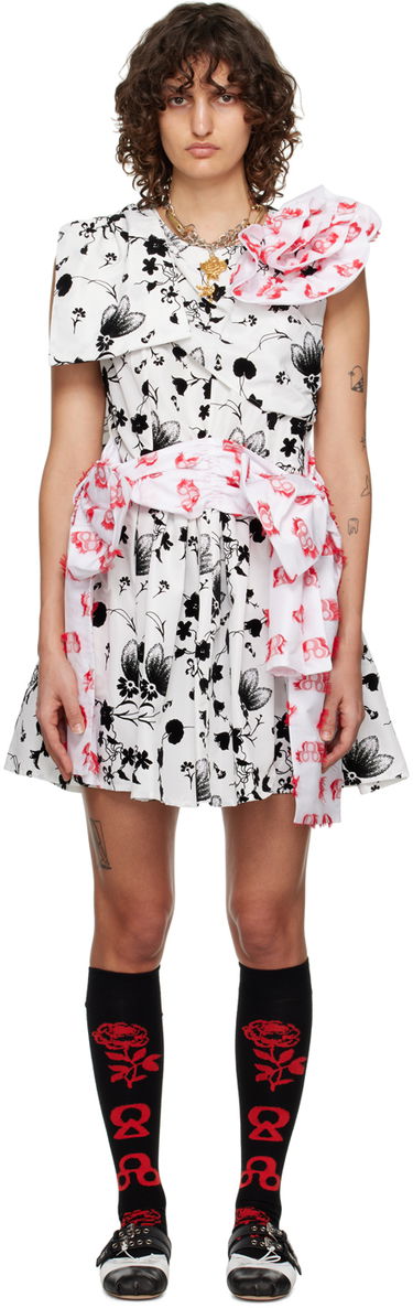 Šaty Chopova Lowena Floral Print Asymmetric Minidress Biela | 1277, 0