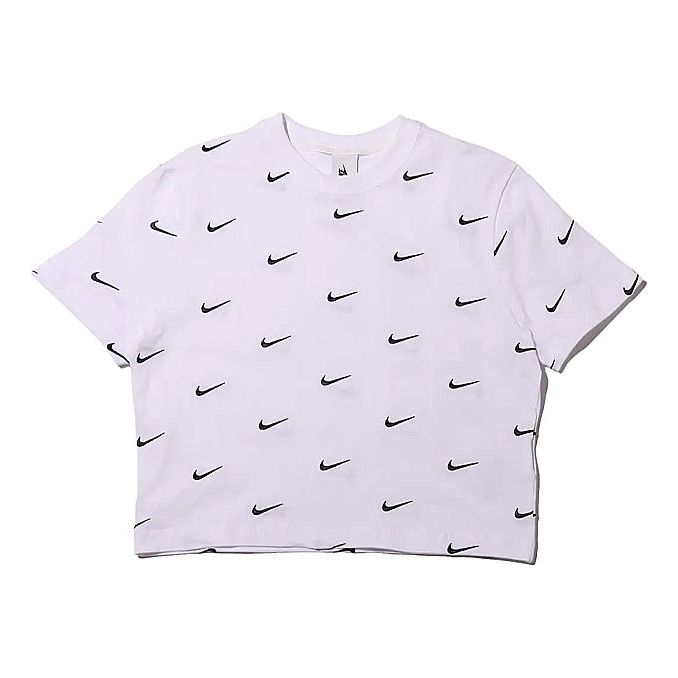 Crop Top Nike Logo Print Crop T-Shirt Biela | CK4092-100, 0