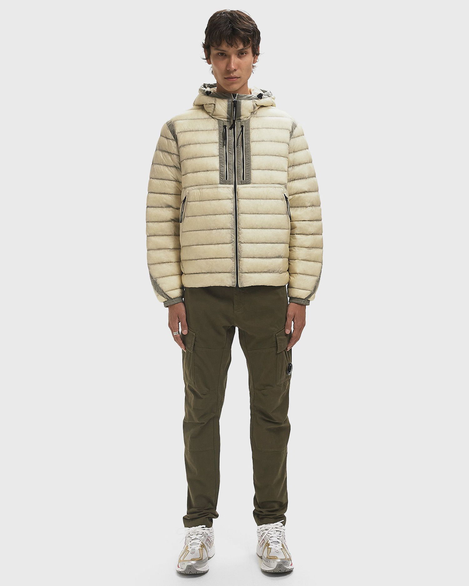 Prešívaná bunda C.P. Company CP Company Goggle Hooded Down Jacket Béžová | 19CMOW031A110416A-402, 1