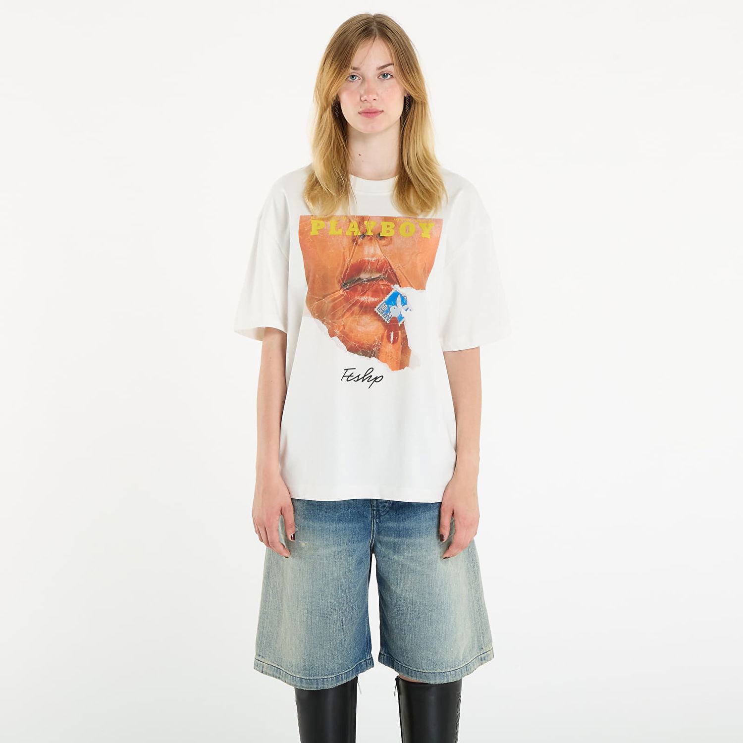 Tričko Footshop Playboy x FTSHP Cover Tee 1973/4 UNISEX Off-White Biela | FTSHP_522, 1