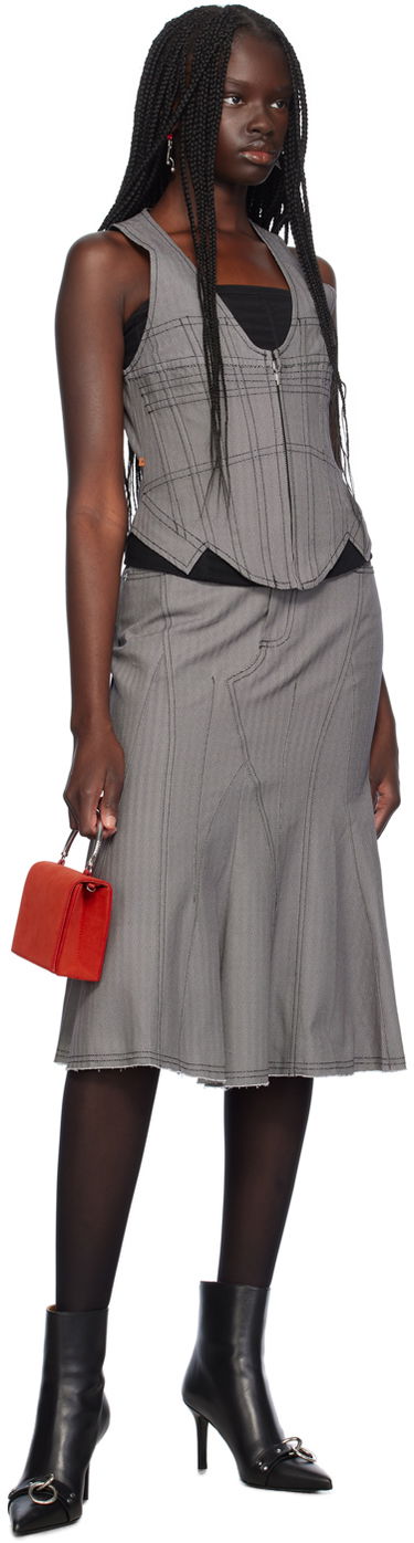 Sukňa Miaou Miaou Gaudi Midi Skirt Šedá | 4004HBTHYP, 3