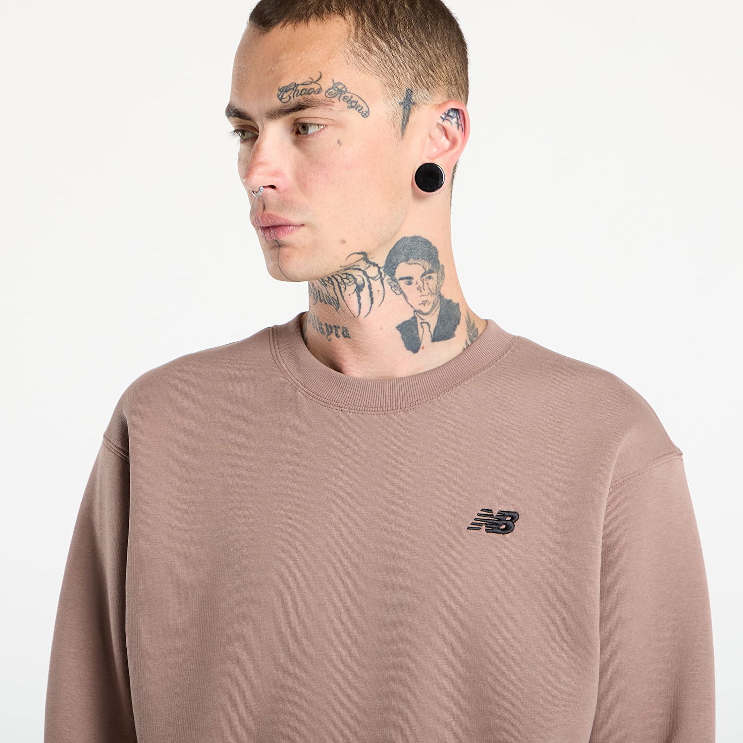 Mikina New Balance New Balance Linear Graphic Fleece Crew Sweatshirt Hnedá | MT53529EAS, 1