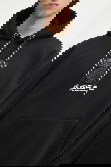 Mikina AAPE by A Bathing Ape Main Appliqué Hooded Sweatshirt Čierna | AAPSWMB357XXN, 3