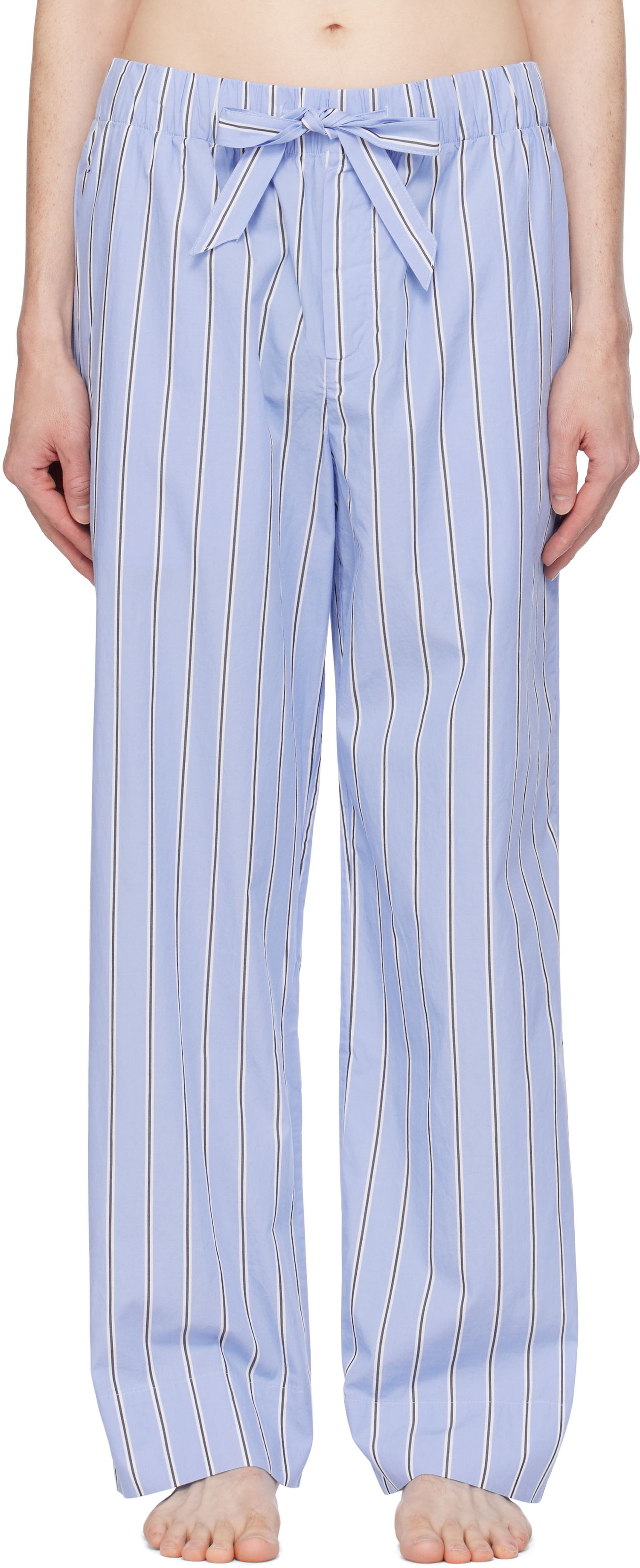 Pyžamo TEKLA Striped Poplin Pyjama Pants Modrá | SWP-BAS, 0