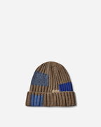 Wool Patchwork Ribbed Knit Beanie
