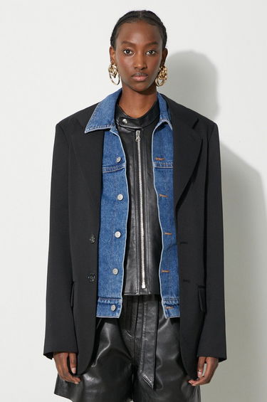 Šortky Maison Margiela MM6 Maison Margiela Layered Blazer, Denim Jacket, and Leather Shorts Set Čierna | S62BN0095, 3