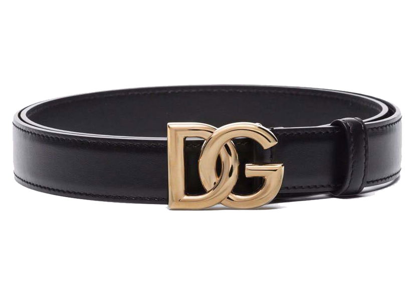 Opasok Dolce & Gabbana Logo Buckle Leather Belt Black Čierna | BE1447AW070