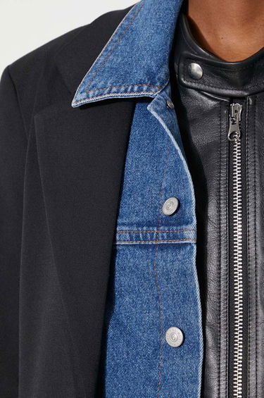Šortky Maison Margiela MM6 Maison Margiela Layered Blazer, Denim Jacket, and Leather Shorts Set Čierna | S62BN0095, 5