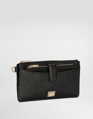 Peňaženka Dolce & Gabbana Dauphine Calfskin Card Holder With Wristlet Čierna | BI3335A100180999, 1