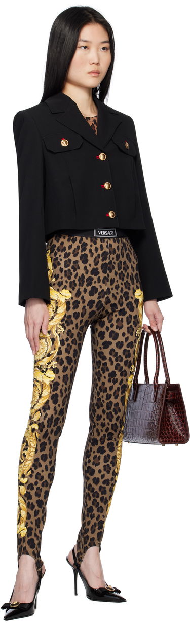 Legíny Versace Stirrup Leggings With Baroque Print Hnedá | 1015879_1A12087_5N440, 3