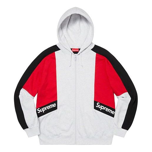 Mikina Supreme Color Blocked Zip Up Hoodie Šedá | SUP-SS20-367