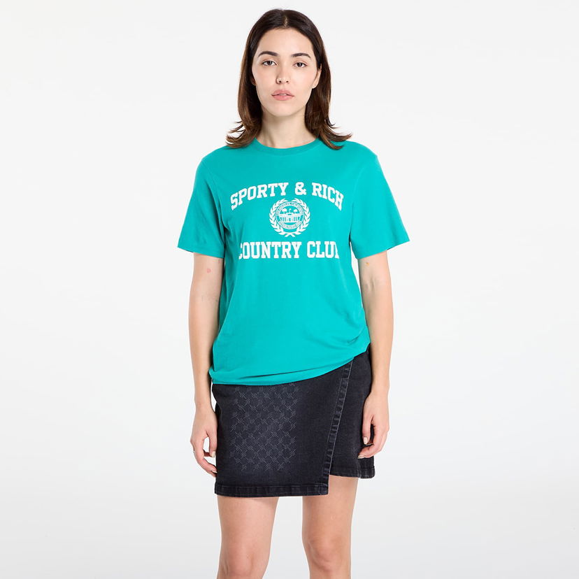 Tričko Sporty & Rich Varsity Crest Soft T-Shirt UNISEX Spring Green Zelené | TO089625218GR37