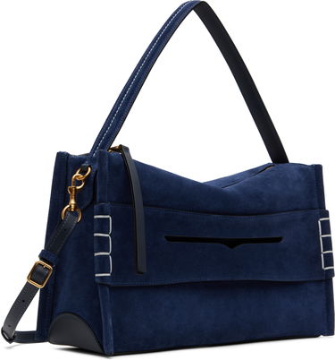 Taška cez rameno JW Anderson JW Anderson Medium Loafer Suede Shoulder Bag Navy | HB0733-LA0364, 1