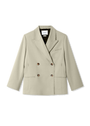 Thea Frayed Double-Breasted Blazer