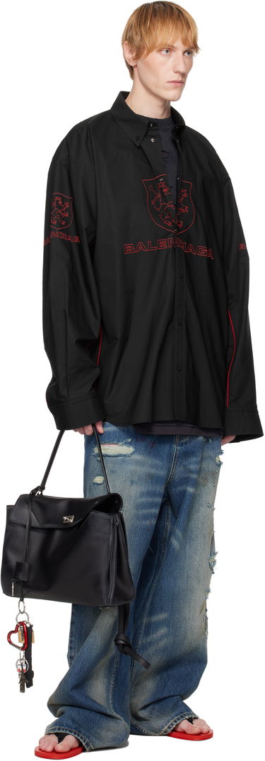Košeľa Balenciaga Balenciaga Embroidered Long Sleeve Shirt Čierna | 814601TNM60, 3
