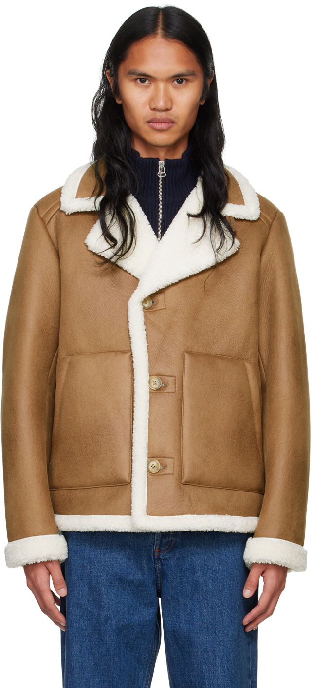 Bunda A.P.C. Faux-Shearling Jacket Hnedá | PSAJO-H02971