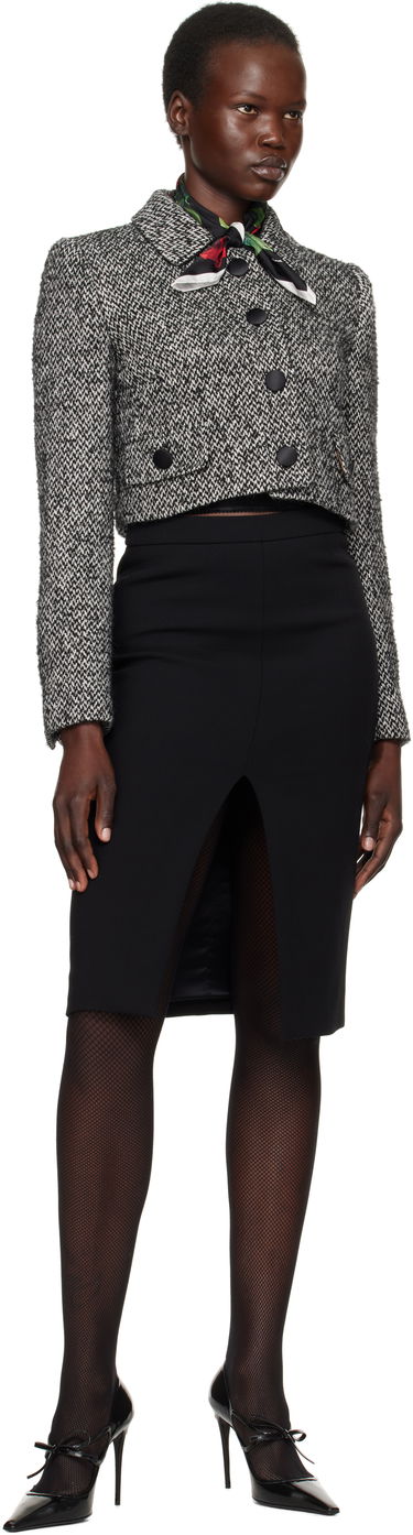 Kabáty Dolce & Gabbana Dolce&Gabbana Short Micro-Tweed Jacket Čierna | F26K6T GDCNC, 3