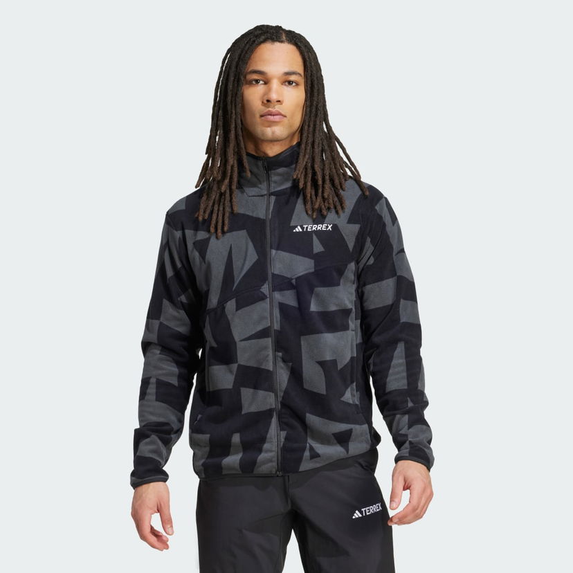 Bunda adidas Performance Terrex Multi Printed Full-Zip Fleece Jacket Čierna | JY4814