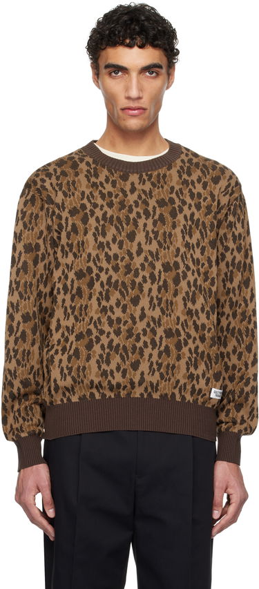 Sveter WACKO MARIA WACKO MARIA Leopard Jacquard Knit Sweater Hnedá | 25SSE-WMK-KN05, 0
